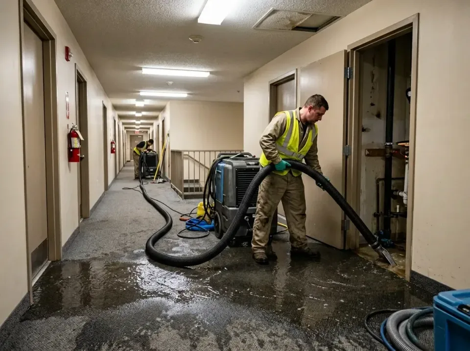 multi-unit-apartment-hallway-f-005 — frequently asked questions, Emergency Burst Pipe Water Extraction & Removal in Jean Laf…